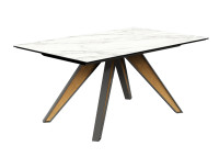 Table céramique pieds métal-bois fixe ou extensible Halo Bois Cancio
