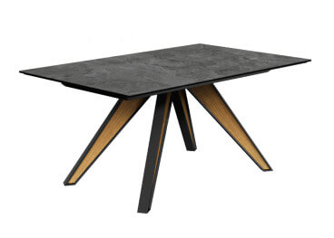 Table céramique pieds métal-bois fixe ou extensible Halo... 2