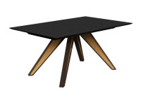 Table céramique pieds métal-bois fixe ou extensible Halo Bois Cancio