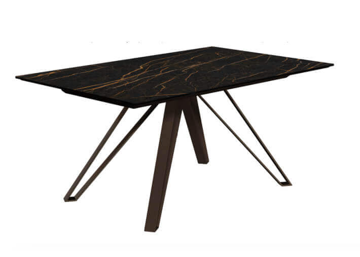 Table en céramique et pieds métal fixe ou...