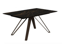 Table en céramique et pieds métal fixe ou extensible Halo Cancio