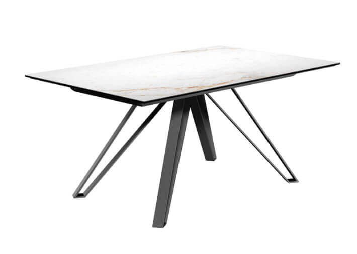 Table en céramique et pieds métal fixe ou...