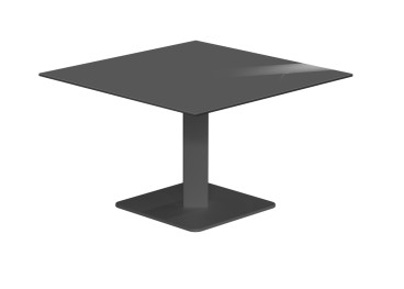 Table basse ronde ou carree en verre et acier - Ibero...