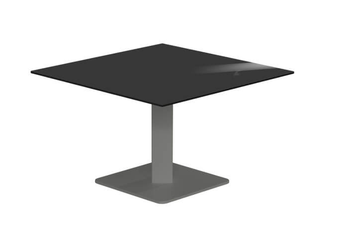 Table basse ronde ou carree en verre et acier -...
