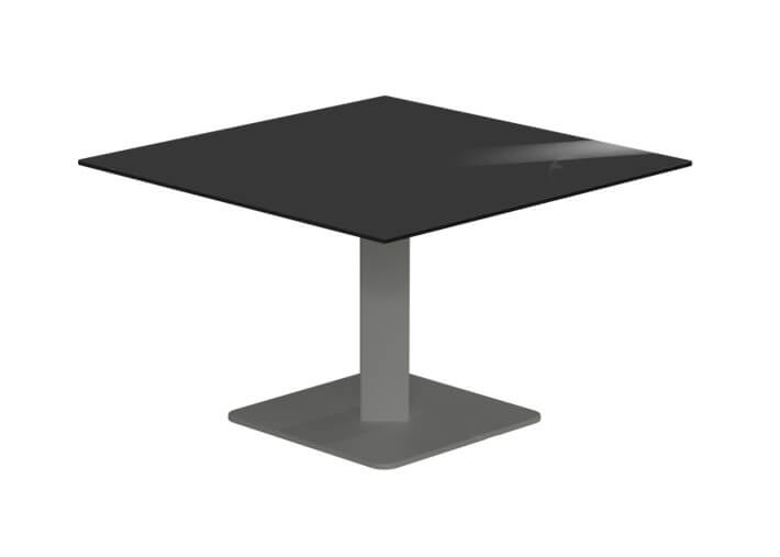 Table basse ronde ou carree en verre et acier -...
