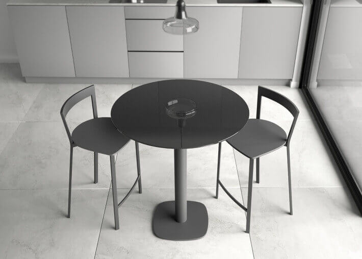 Mange-debout rond ou carree en verre trempe -...