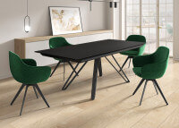 Table en céramique et pieds métal fixe ou extensible Halo Cancio