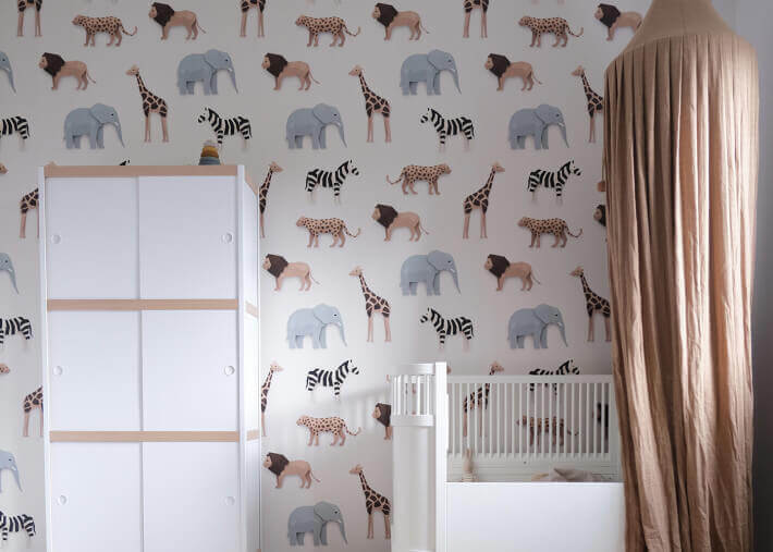 Papier-peint original style jungle motif safari...