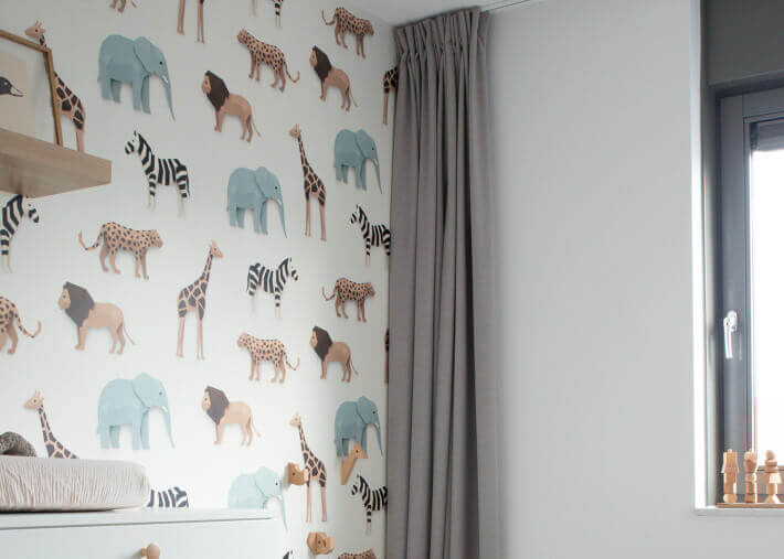 Papier-peint original style jungle motif safari...
