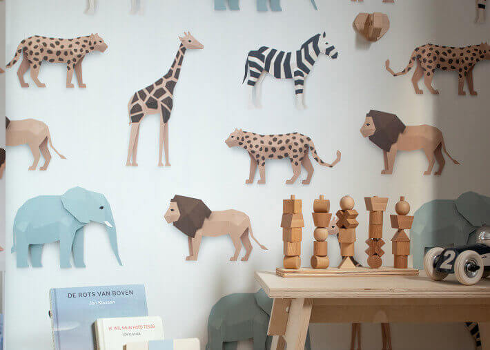 Papier-peint original style jungle motif safari...