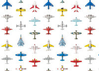 Papier-peint motifs avions fond blanc - Airplanes par studio ditte