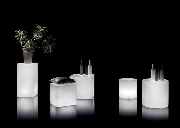 Pouf lumineux cubique ou table d'appoint - Blok...