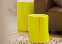 Tronc en frene colore jaune vif ou rouge vif - block par jankurtz
