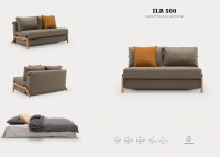 Canape lit compact pieds bois clair 2 tailles ILB500 Innovation living