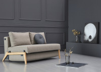 Canape lit compact pieds bois clair 2 tailles ILB500 Innovation living