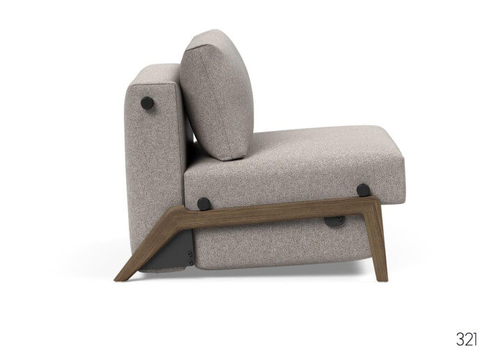 Fauteuil convertible en lit pieds fumés ILB500...