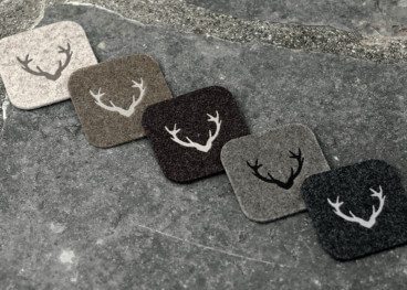 Sous-verres rond en feutre de laine cerf - isere par...