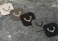 Sous-verres rond en feutre de laine cerf - isere par Catia luca