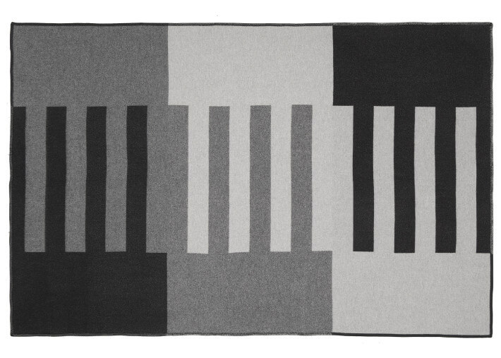 Plaid cachemire et laine Luxembourg gris –...