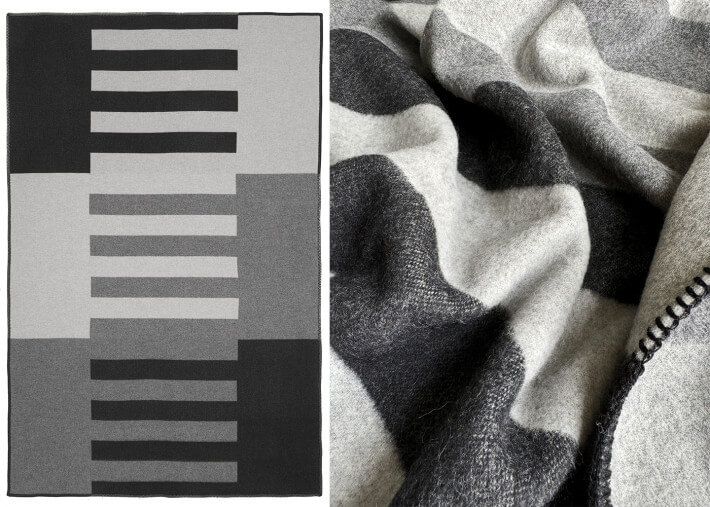 Plaid cachemire et laine Luxembourg gris –...