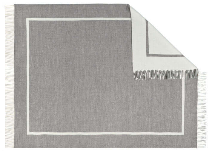 Plaid Sylt en cachemire et laine frangé – Franz...