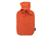 Bouillotte Tony orange avec housse en polaire