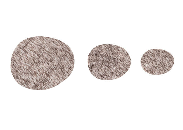Set de 3 pateres en peau de vache grise -...