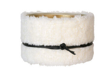 Abat-jour en fourrure ecrue ou noire - Curly Maison Yak 2