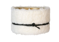Abat-jour en fourrure ecrue ou noire - Curly Maison Yak