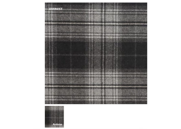 Tête de lit en tissu tartan ardoise - Everest...