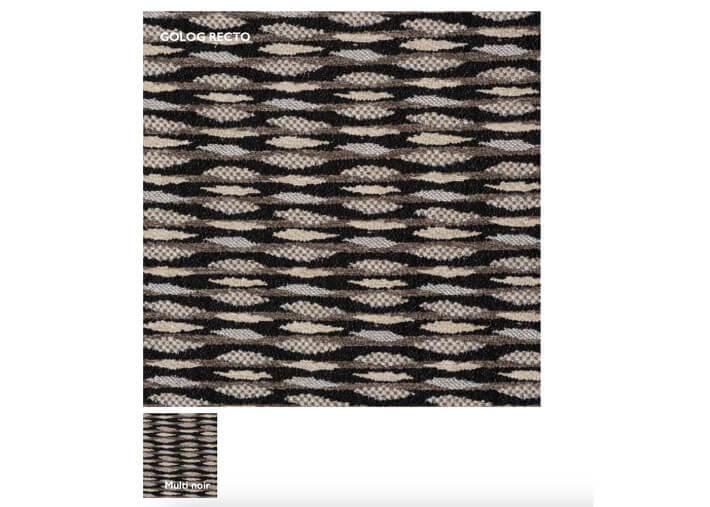 Tête de lit en tissu tendance noir-beige Golog...