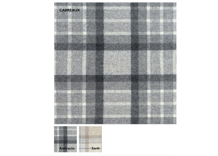Tête de lit en laine motifs tartan beige ou...