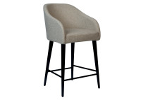 Tabouret haut en hêtre noir et tissu beige - Raymond par Maison yak