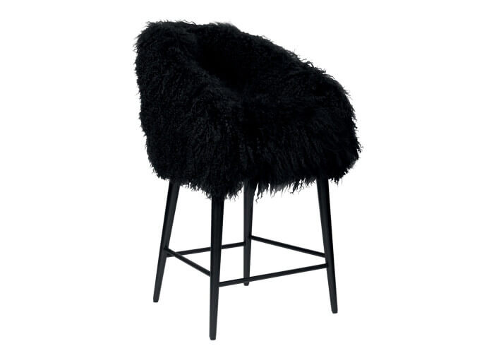 Tabouret de bar design en fourrure du tibet...