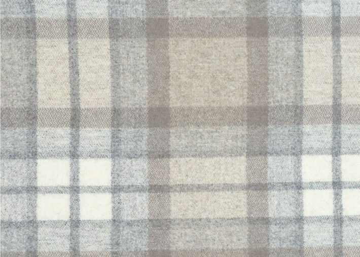Tête de lit en laine motifs tartan beige ou...