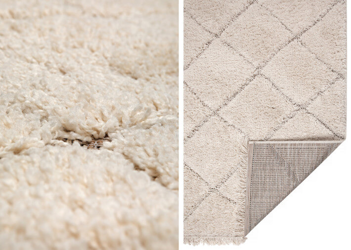 Tapis moderne et design en polypropylène écru -...