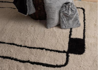 Tapis design contemporain ecru noir 230 x 160 cm - Azara par Vivaraise