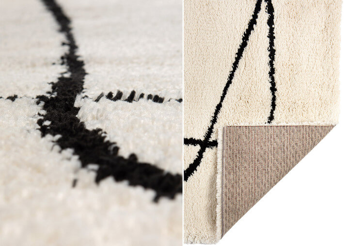 Tapis design contemporain ecru noir 230 x 160...