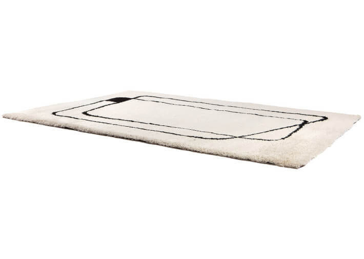 Tapis design contemporain ecru noir 230 x 160...