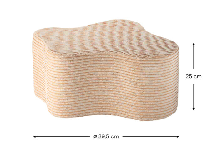Pouf enfant original en velours beige ou...