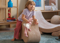 Pouf enfant original en velours beige ou caramel - Nuage Wigiwama