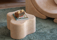 Pouf enfant original en velours beige ou caramel - Nuage Wigiwama