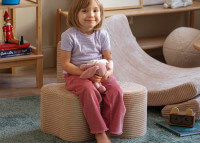 Pouf enfant original en velours beige ou caramel - Nuage Wigiwama
