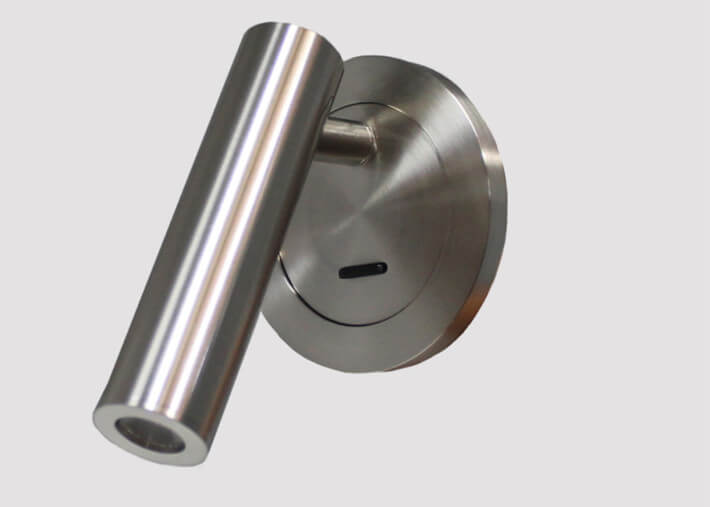 Liseuse murale rotative en nickel satiné -...