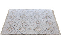 Tapis en coton ecru et motifs multicolores salford - the rug republic