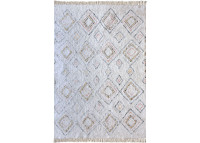Tapis en coton ecru et motifs multicolores salford - the rug republic