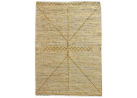 Tapis jaune or en chanvre tisse main - jiazi par the rug republic