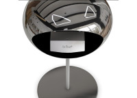 Cheminée sur pied fin en acier chromé ou or rose - steel low le feu