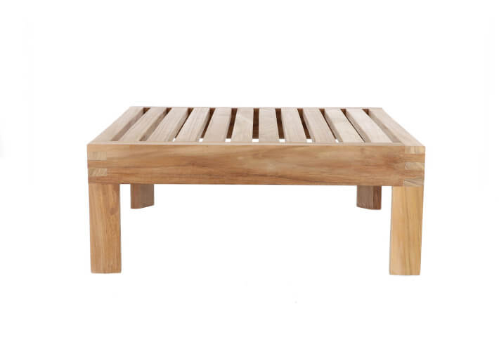 Table de salon de jardin en teck 65x65x25 -...