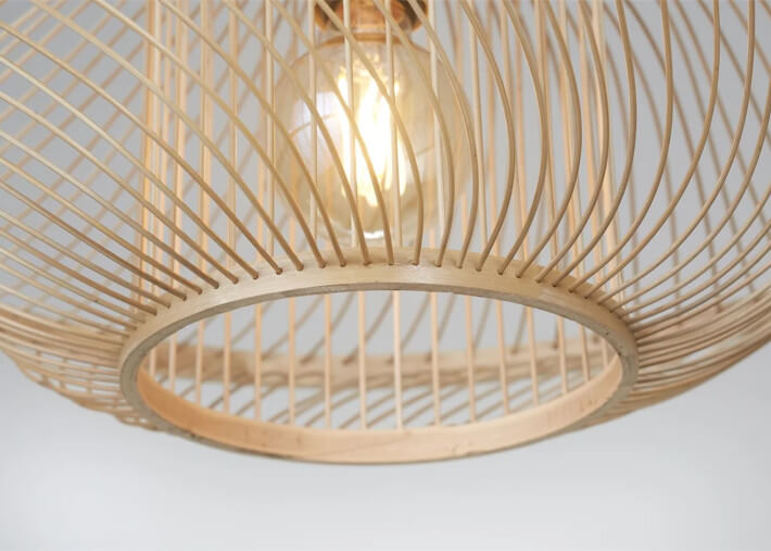 Plafonnier design en bambou 2 tailles 2 coloris...